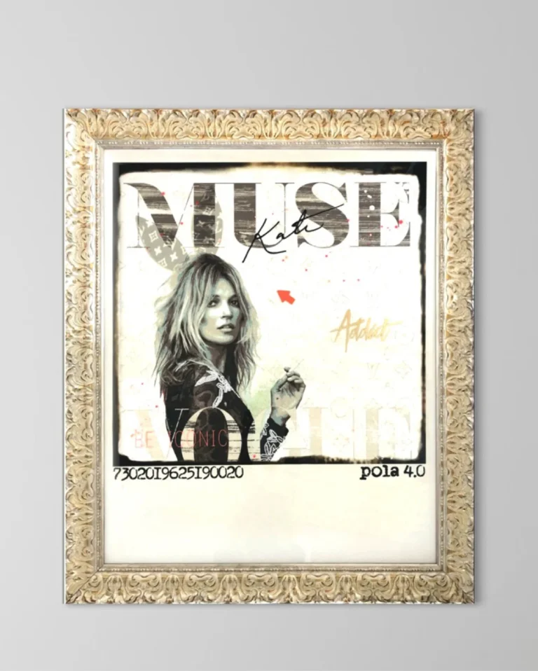 Be Iconic artwork by French contemporary artist Pola 4.0 featuring a luxury fashion-inspired portrait in contemporary mixed media.