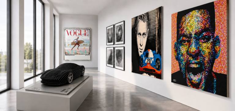 Contemporary art gallery featuring artworks by Steve Chaudanson, Bottl3man and Pola 4.0 represented by Carton Rouge Art Agency.