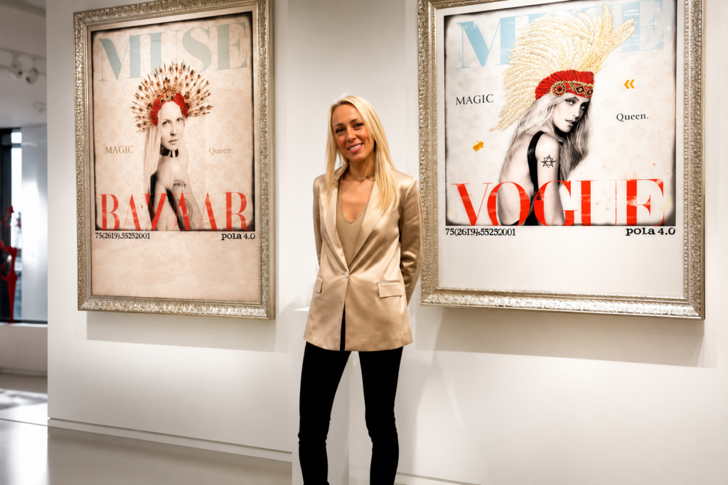 Pola 4.0 contemporary artwork inspired by Vogue magazine covers blending fashion, femininity and contemporary art.