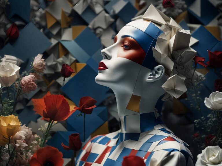 Digital artwork featuring a character in the streets of Venice, created by French artist Laurent Leoncini.