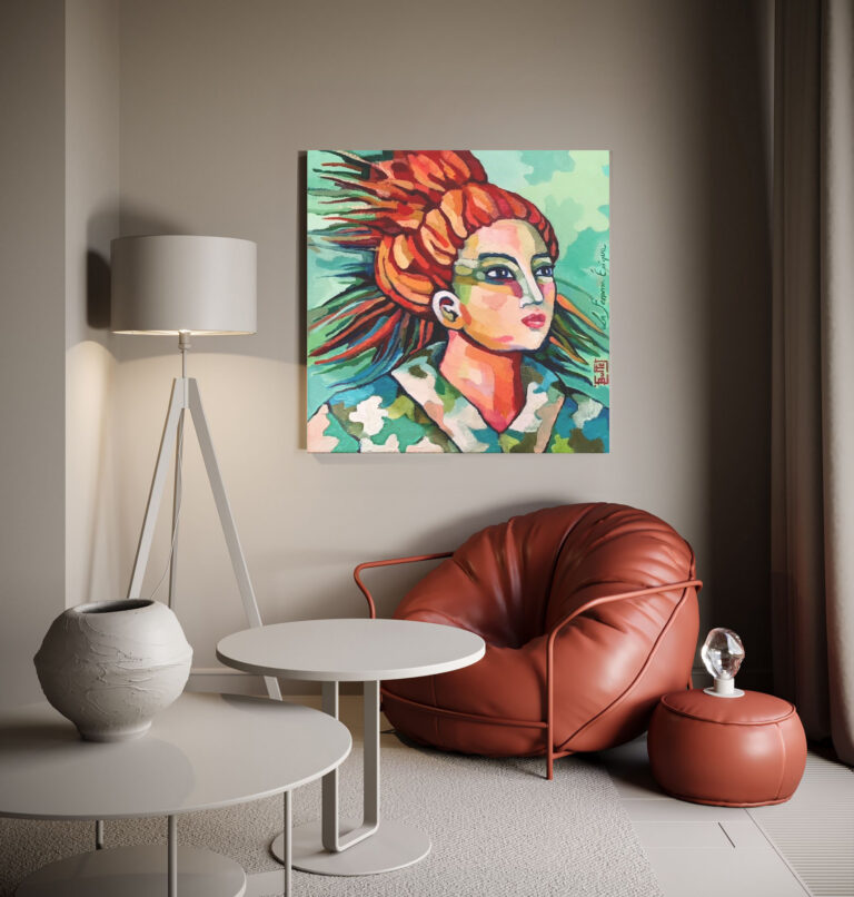 Femme Épique contemporary portrait artwork by French artist Julie Buffet