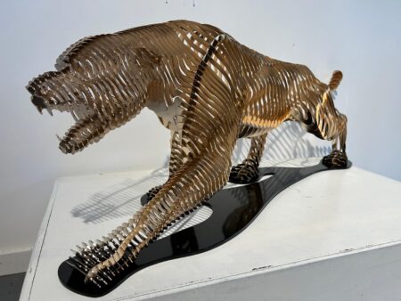 Gold Panther sculpture by Steve Chaudanson – front view