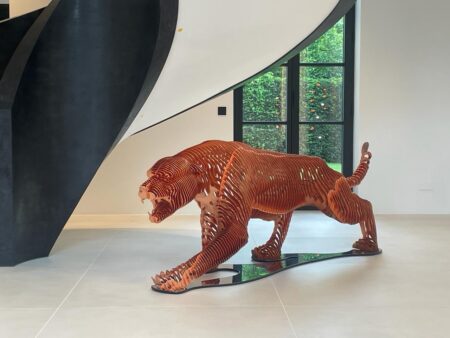 Copper Panther Sculpture 2.2 by Steve Chaudanson