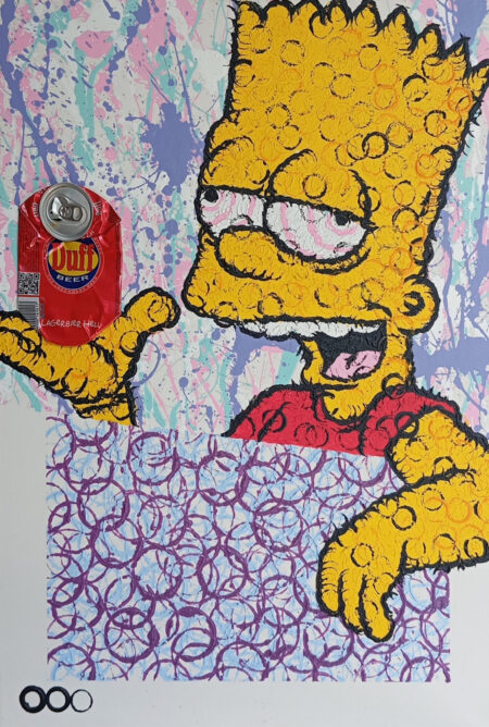 Drunk Bart artwork by Bottl3man contemporary Pop Art